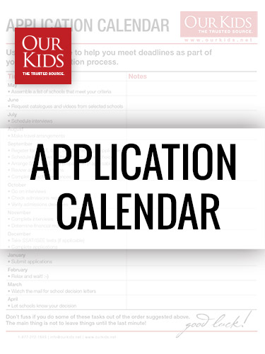 Private School Application Calendar Cover
